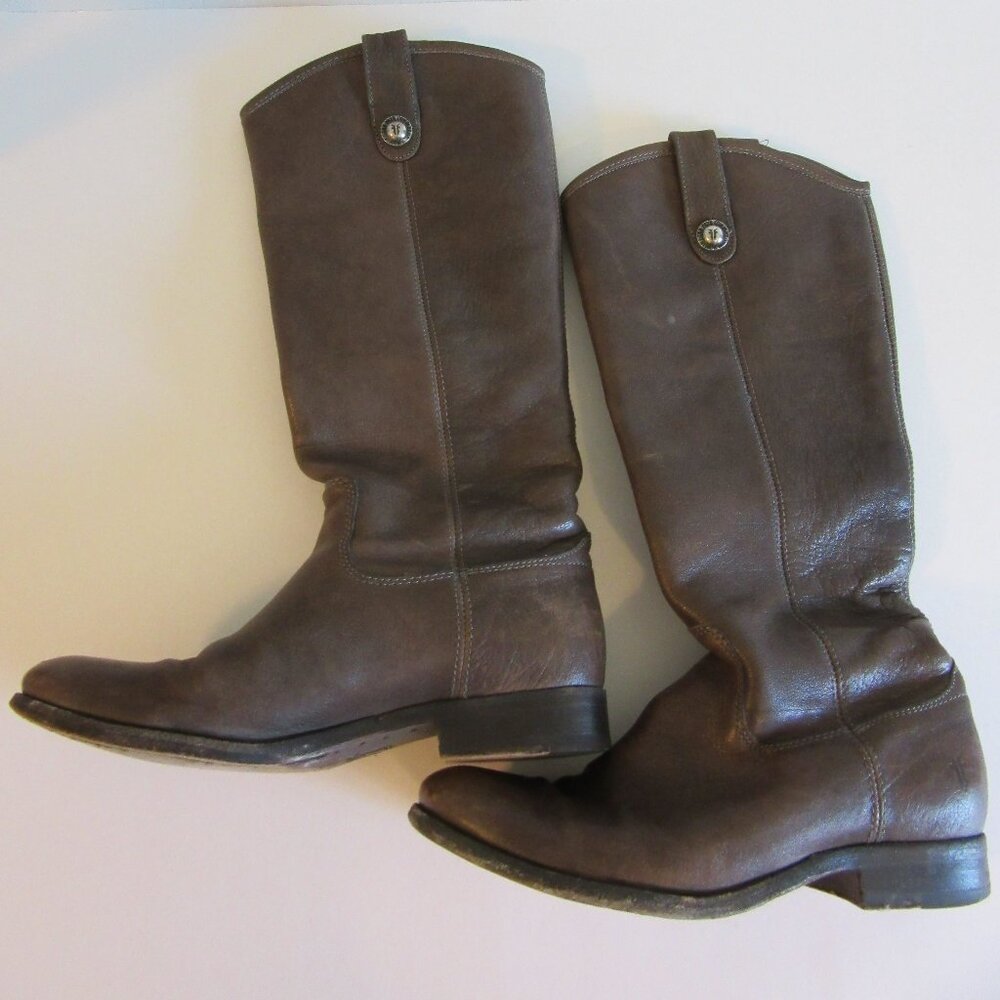 FRYE Brown Leather Melissa 77165 7 B Riding Boots